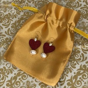 Heart & Pearl 14k Earrings